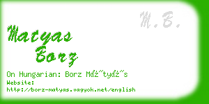 matyas borz business card